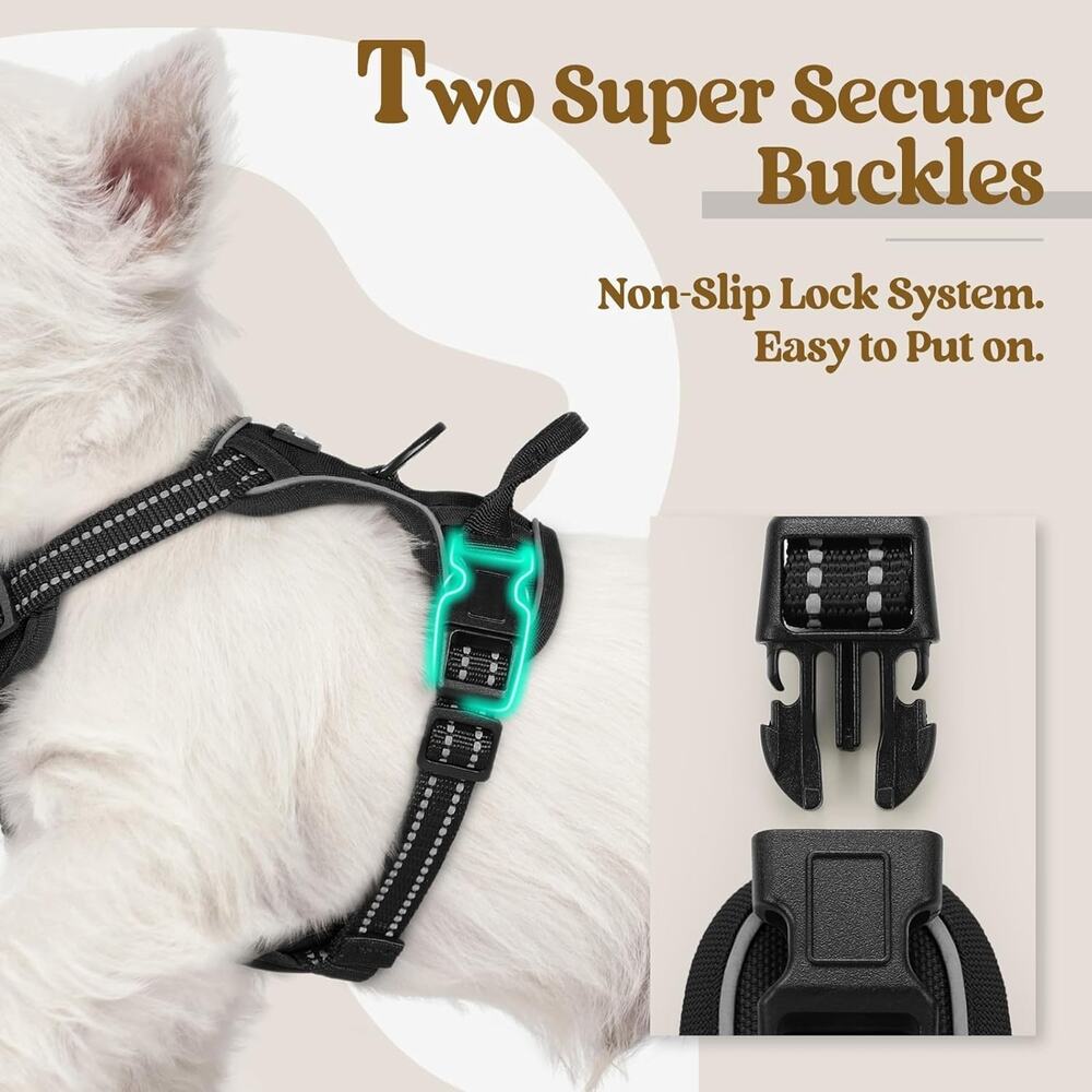 Fofunipaw Dog Harness No Pull with 2 Leash Clips, Adjustable Soft Padded, - Picture 4 of 6